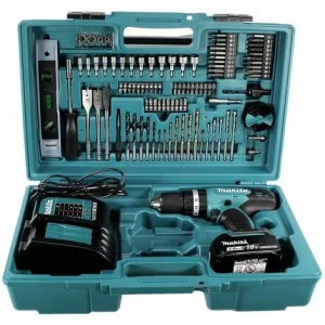 Makita DHP 453 FX12 Akku Schlagbohrschrauber 18V 42Nm + 1x 3,0Ah + Ladegerät + 101tlg Zubehör Set + Koffer 13