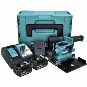 Makita DBO 380 RTJ Akku Schwingschleifer 18 V 93 X 185 Mm Brushless + 2x Akku 5,0 Ah + Ladegerät + Makpac 9