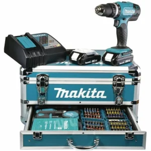 Makita Akku-Schlagbohrschrauber DHP453RFX2 Set 18V 2 X Akku Ladegerät Zubehör 7